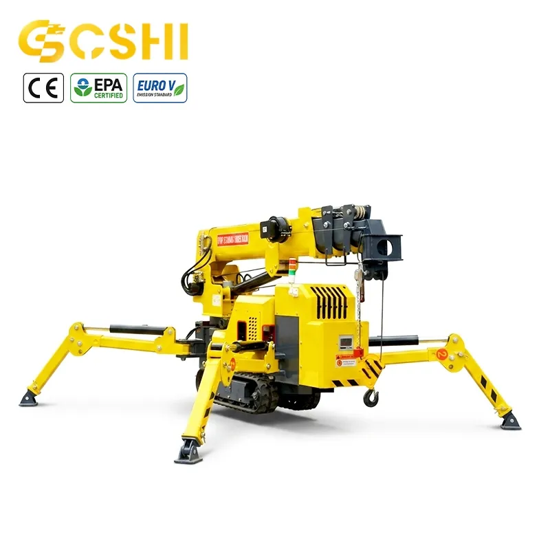 Dual Power Spider Crane: Electric & Diesel for Indoor/Outdoor